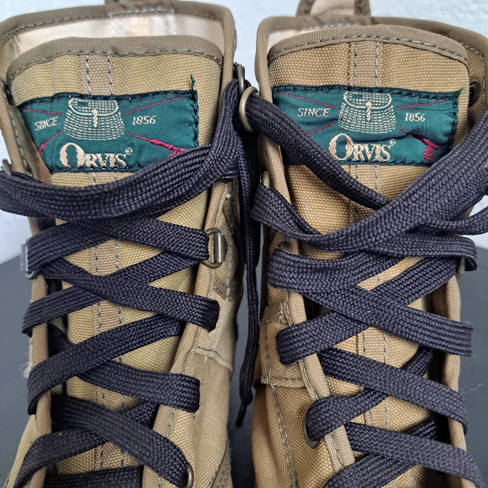 Orvis Boys/Girls Size 6 Fly Fishing Wading Boots Khaki Canvas Felt Bottoms